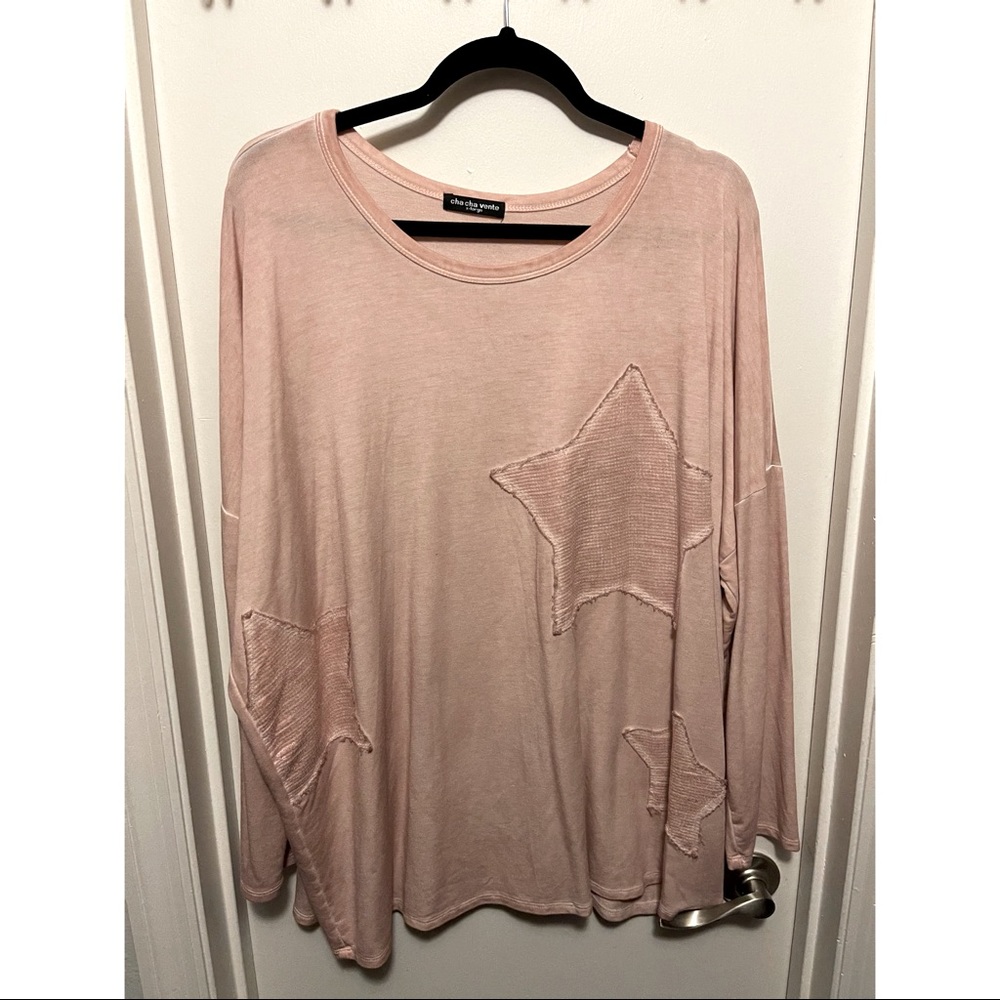 Dusty Rose Star Sequined top